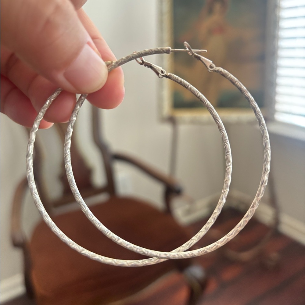 Elegant Silver Hoop Earrings